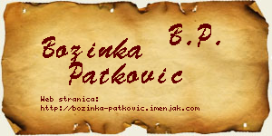 Božinka Patković vizit kartica
